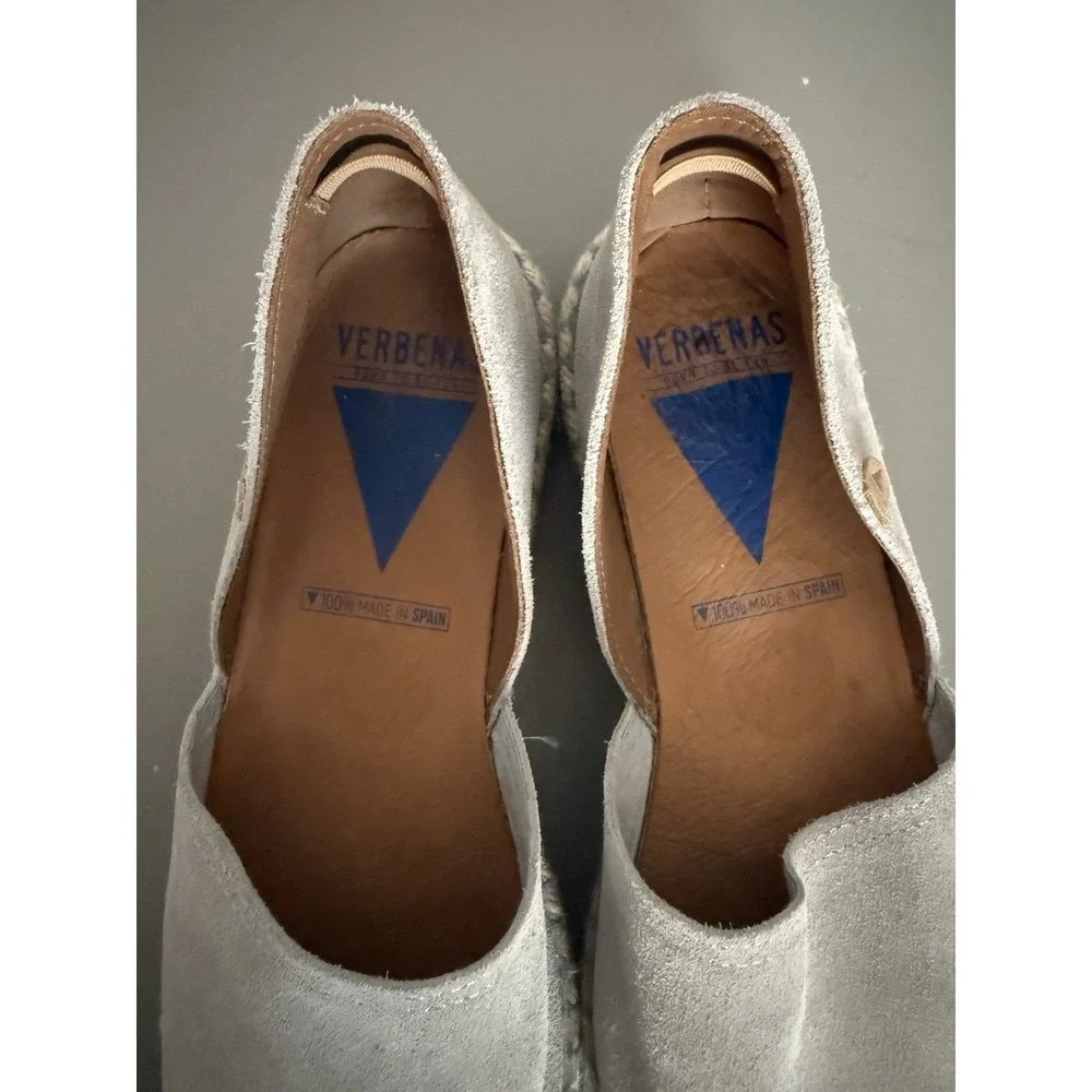 Verbenas Carmen Gray Suede Espadrilles Slip-On Shoes‎ Women's Size 9 EU 40